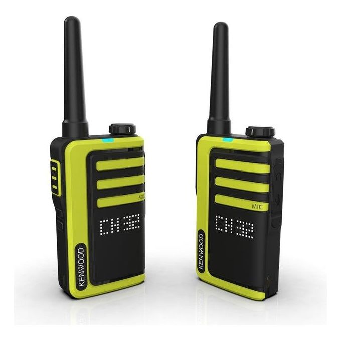 Kenwood UBZ-LJ9SET Ricetrasmittente Walkie-Talkie PMR446 32 canali 6000 m portata IP32 ricarica USB-C coppia colore Nero Giallo