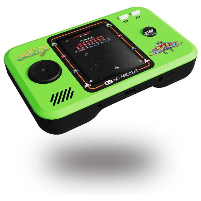 MY ARCADE DGUNL-4199 Pocket Player Pro Console Portatile con Schermo LCD da 2,75 Pollici Alimentazione AA o USB-C colore Verde Nero
