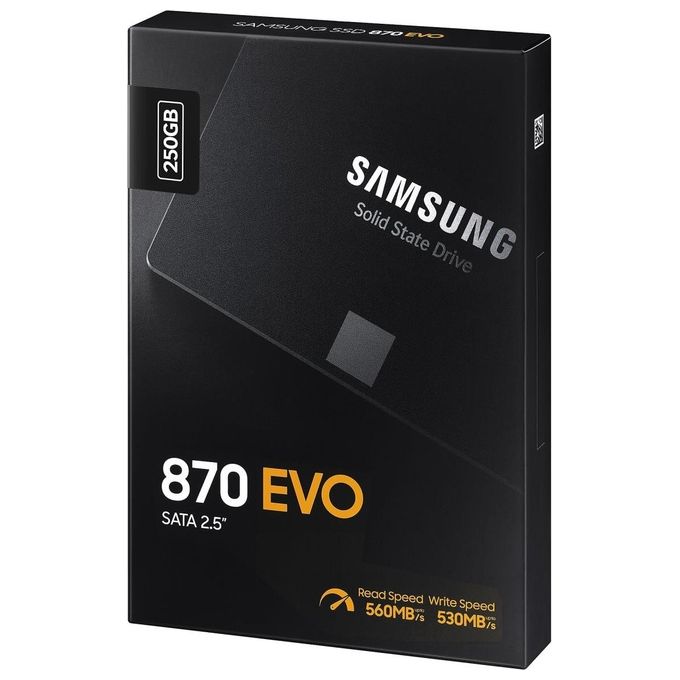 Samsung MZ-77E250B-EU 870 EVO SSD 2.5'' SATA III 250 GB V-NAND MLC 560 MB-s lettura 530 MB-s scrittura colore Nero