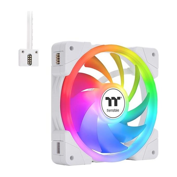Thermaltake 351090 SWAFAN EX12 ARGB Ventola per Case 12 cm 3 Pezzi Illuminazione ARGB Connessione Magnetica 4-pin PWM 3-pin ARGB colore Bianco