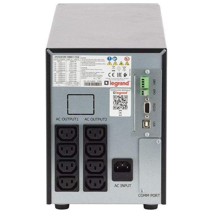 Legrand 3414972083485 LG-311062 UPS Interattivo 1200 W 1500 VA 8 Prese EU colore Nero