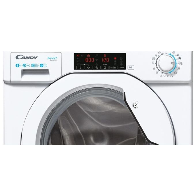 Candy CBW 48TWME-S Lavatrice Carica Frontale da Incasso Programma EcoMix Partenza differita 24 h Classe energetica A Capacita' di carico 8 kg Centrifuga 1400 giri Motore Inverter BPM