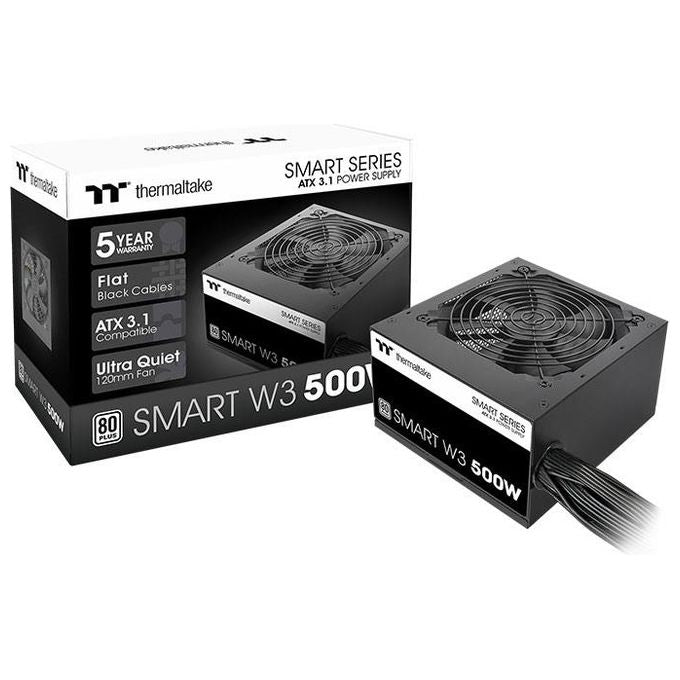 Thermaltake PS-SPW-0500NNFAWE-1 Smart W3 Alimentatore 500 W ATX 3.1 80 Plus White Non Modulare colore Nero