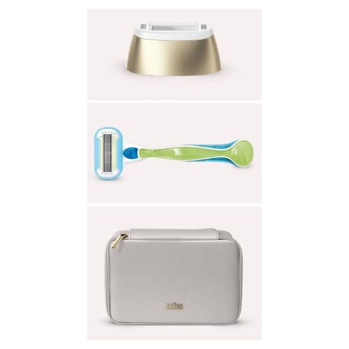 Braun PL5052 Silk Expert Pro 5 Epilatore Luce Pulsata IPL 400000 Impulsi 10 Livelli Intensita' Full Body colore Oro Bianco