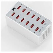 Majestic 770532 WH AUSB 12 Caricatore USB 12 Porte 60W 5V 2.4A cavo 1.5m presa EU colore Bianco