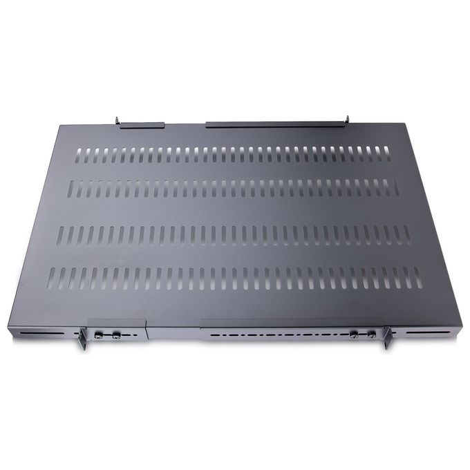 StarTech Ripiano per montaggio a rack regolabile con fessure 1U - Robusto ripiano per armadio server rack fisso - 113 kg
