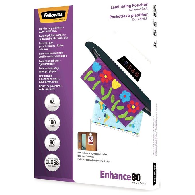 Fellowes Cf100pouch Enhance80 a4 75m Adesive