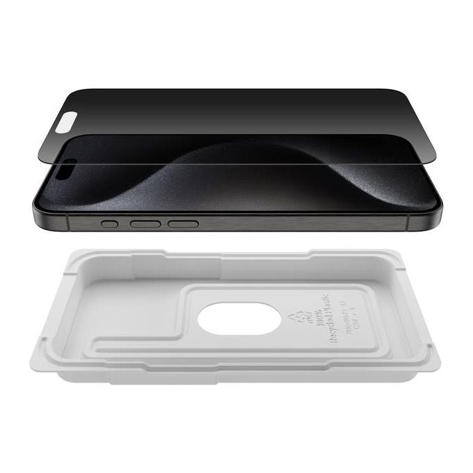 Belkin OVA150ZZ ScreenForce Pellicola Privacy Vetro Temperato per iPhone 15 Pro Max 6.7'' Antimicrobico 9H