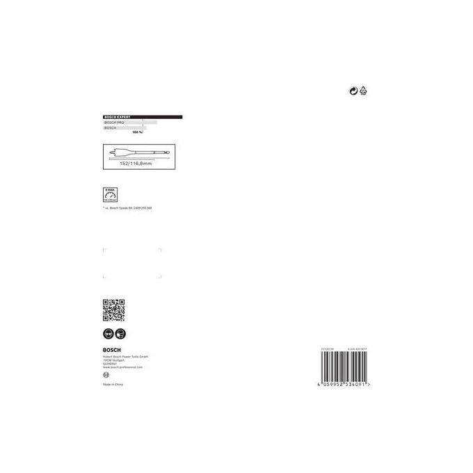 Bosch 2608900336 Expert Self Cut Speed Set di punte a pala per legno tenero e truciolare 13 pezzi con diametri da 10 a 32 mm codolo esagonale 1-4'' colore Nero