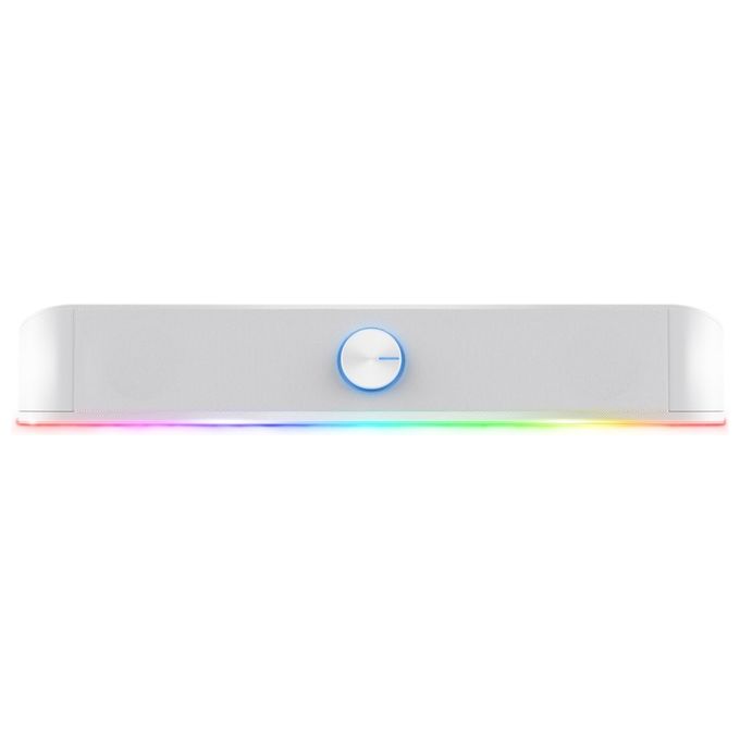 Trust 25110 GXT 619W Thorne Soundbar PC RGB 2.0 Stereo 6 W Illuminazione USB AUX colore Bianco