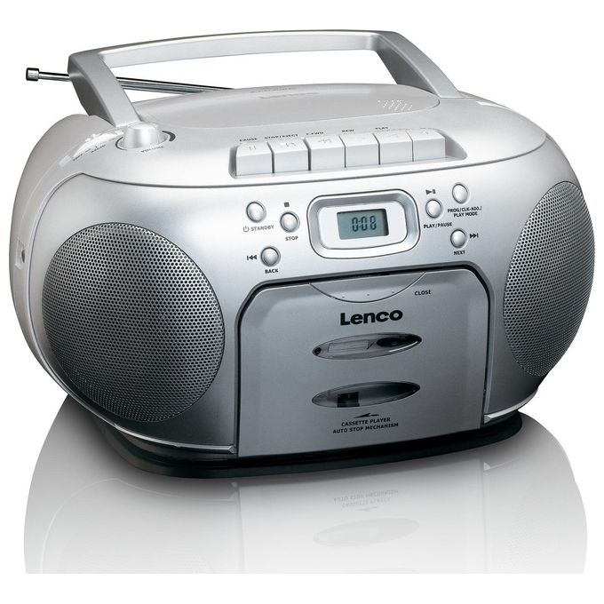 Lenco SCD-420 Radio Cd con Cassette Argento