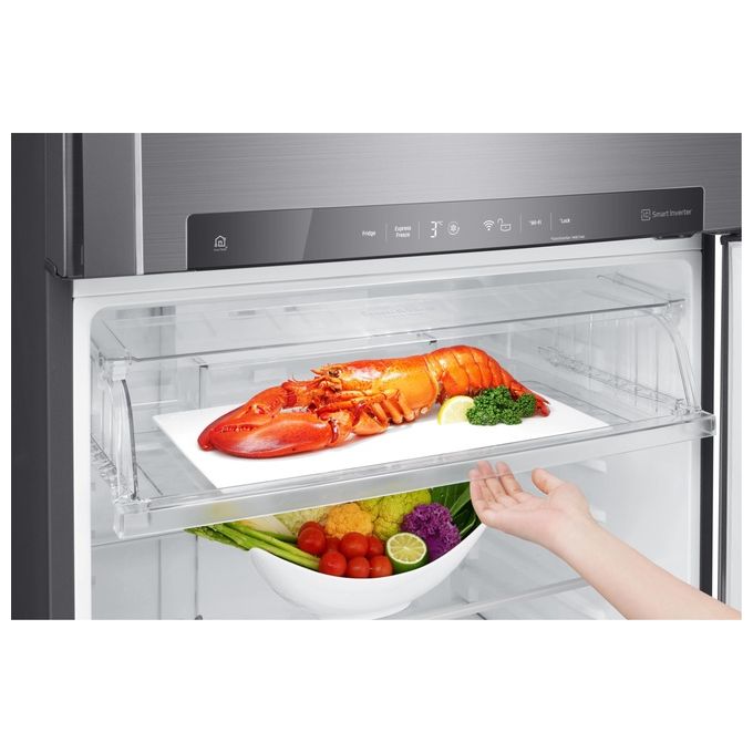 LG GTB744PZHED Frigorifero Doppia Porta 506 L 180 cm Classe E 43 dB No Frost Wi-Fi Door Cooling Cassetto 0 Gradi colore Platino