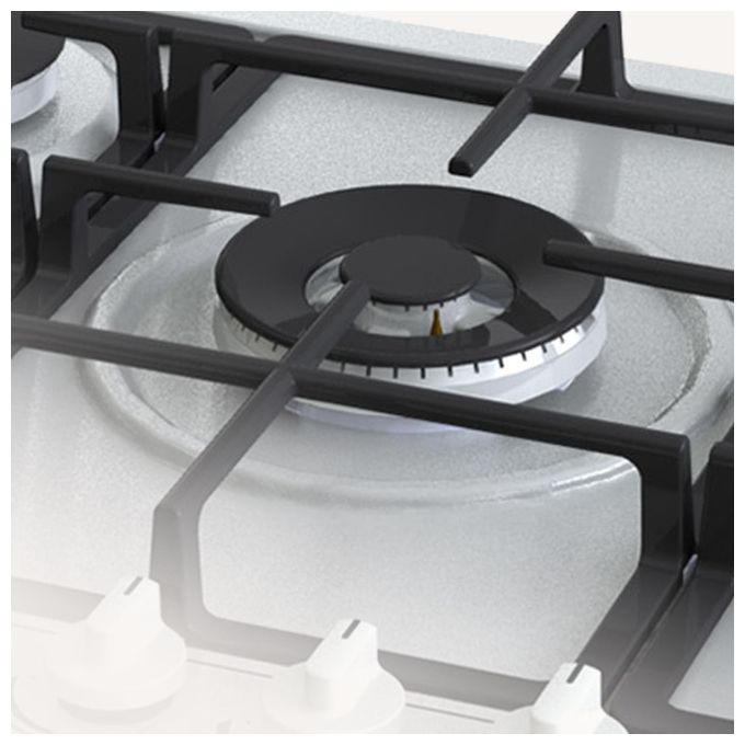 Hisense GM773XF Piano Cottura a Gas 5 Zone 70 cm Bruciatore WOK Inox