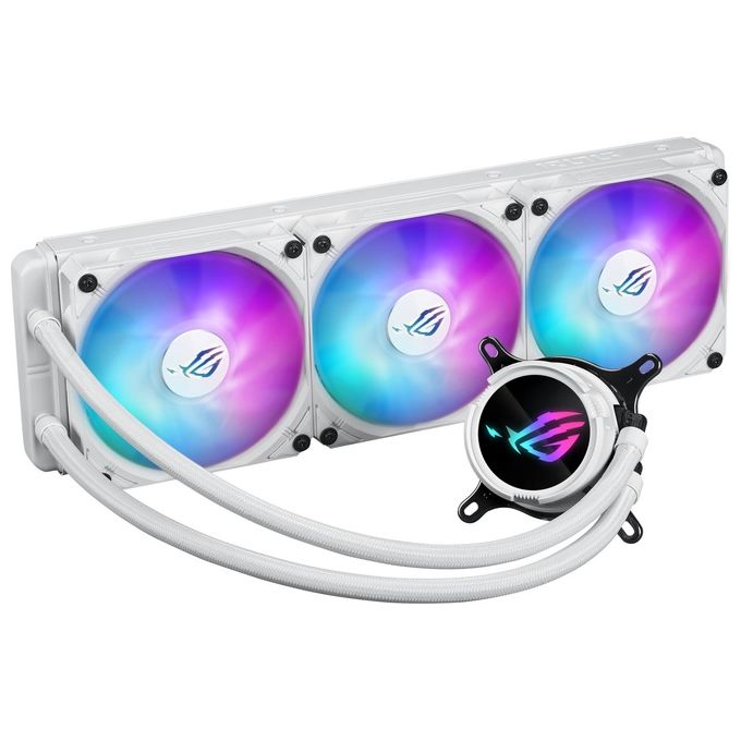 ASUS 90RC00T2-M0UAY0 ROG Strix LC III Kit di raffreddamento a liquido per CPU Pompa Asetek Gen7 v2 3 ventole da 120 mm ARGB colore Bianco