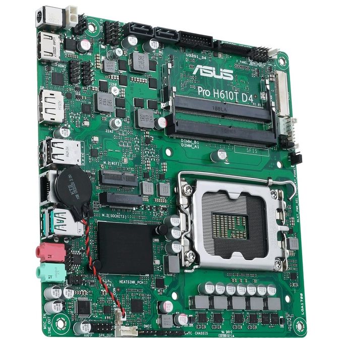 ASUS 90MB1AM0-M0EAYC Pro H610T D4-CSM Scheda madre mini ITX Intel H610 LGA 1700 DDR4 fino a 64 GB M.2 SATA HDMI DisplayPort colore Nero