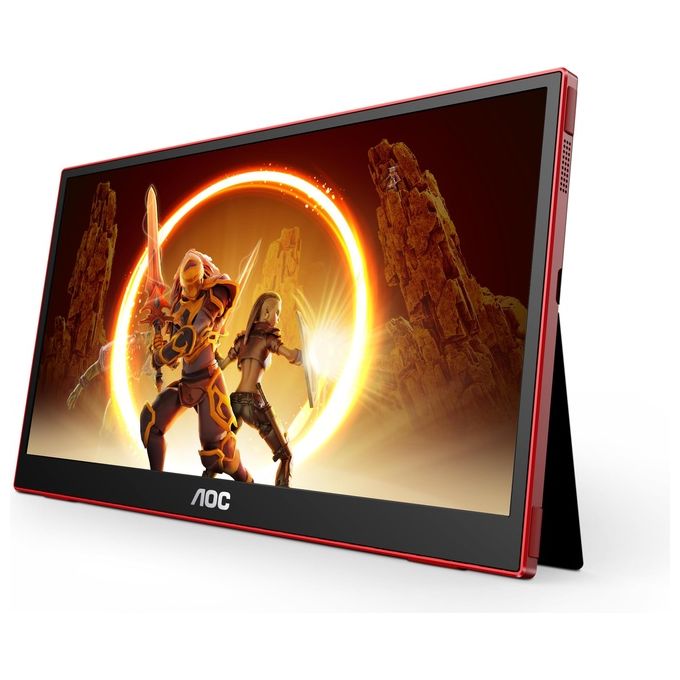AOC 16G3 Monitor portatile da gaming 15.6'' IPS Full HD 144 Hz FreeSync USB-C HDMI colore Nero Rosso