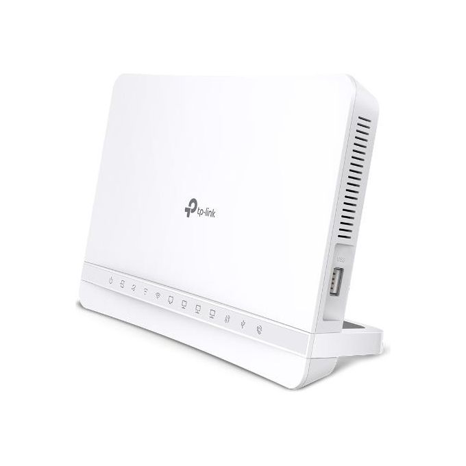 TP-Link VX231V V1 Router Wireless Modem DSL Switch 3 Porte Wi-Fi 6 Dual Band 1800 Mbps VDSL2 fino a 300 Mbps Porta Ethernet Fibra Ottica Telefonia DECT colore Nero