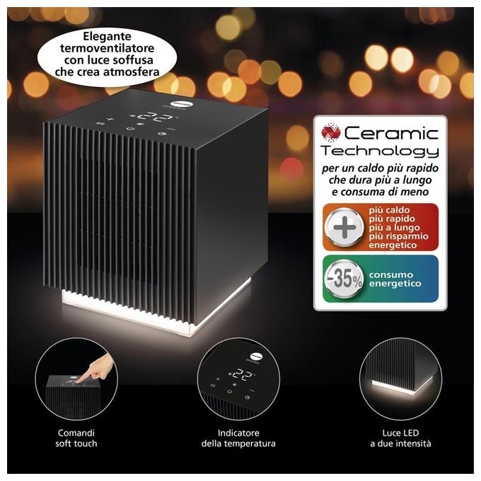 Macom 931 Enjoy and Relax Stufetta Elettrica Ceramica 2000 W con Timer e Display LED colore Nero