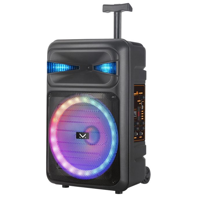 Majestic 116105 BK FIRE T5 Party Speaker Trolley Bluetooth 5.0 20W Luci LED TWS USB MicroSD AUX Microfono Telecomando colore Nero