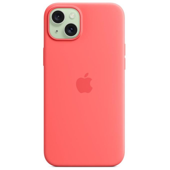Apple MT163ZM-A Custodia MagSafe in Silicone Fodera Microfibra per iPhone 15 Plus colore Guava