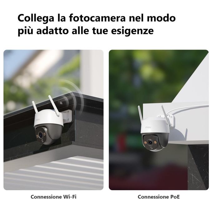 Imou IPC-S7CP-5M0WE Cruiser 2C Telecamera IP PTZ Esterna 5MP 2K Wi-Fi 6 IP66 Visione Notturna Colori Sirena 110dB colore Bianco