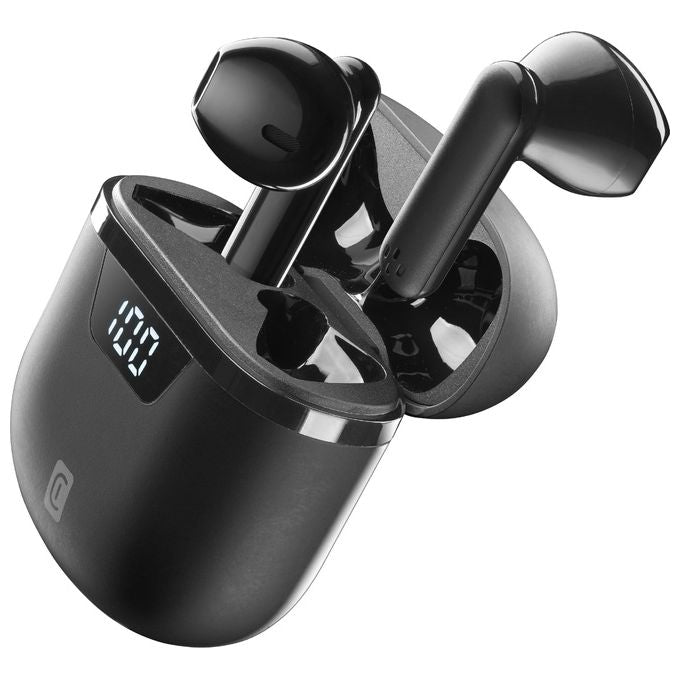 Cellularline BTSEEKPROTWSK Seek Pro Auricolari TWS Bluetooth 5.0 Ricarica Rapida 45 min Display LED 15 ore colore Nero