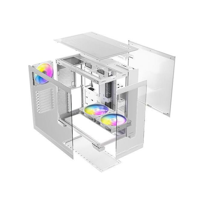 Antec C8 ARGB WHITE Case PC Full Tower Supporto E-ATX Vetro Temperato Senza Cuciture 2 Ventole 160 mm 1 Ventola 140 mm ARGB PWM USB Type-C 360 mm Radiatore colore Bianco