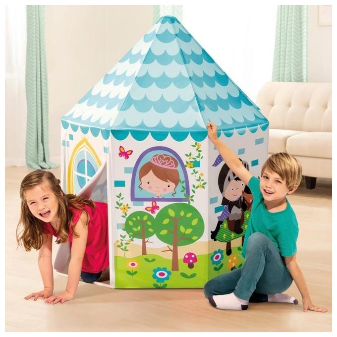 Intex 44635NP Tenda Principesse Tenda da Gioco per Bambini in Vinile 0,20 mm con Struttura in Plastica Facile da Montare colore Multicolore