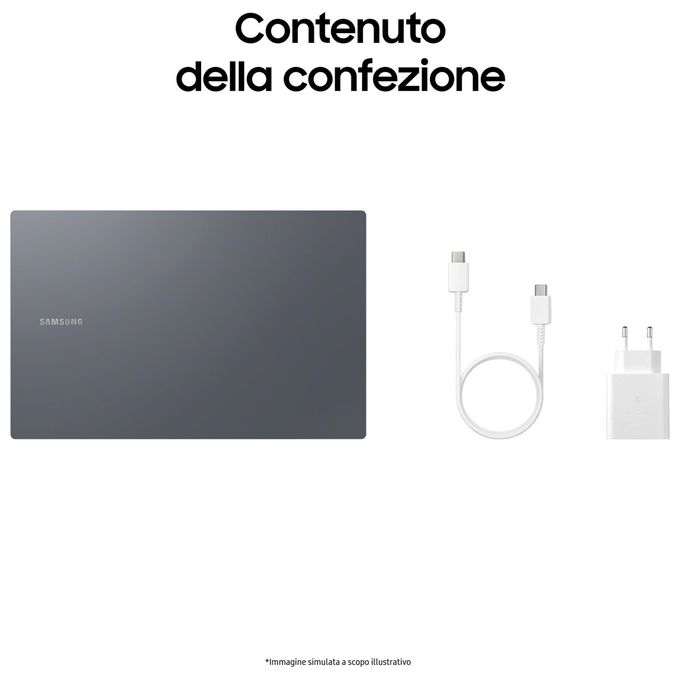 Samsung NP750XGK-KG1IT Galaxy Book4 Notebook 15,6'' Intel Core 7 150U 16GB RAM 512GB SSD Windows 11 Home colore Moonstone Gray
