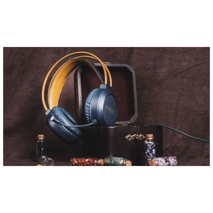 Freaks and Geeks 803494H Hogwarts Legacy Cuffie Gaming Cablate Jack 3.5 mm Microfono Omnidirezionale colore Blu Oro