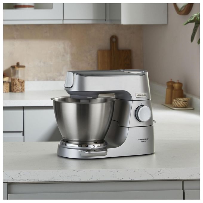 Kenwood KVC65.001SI Titanium Chef Baker Impastatrice Planetaria 1200W 5L Bilancia Integrata 6 Velocita' colore Argento