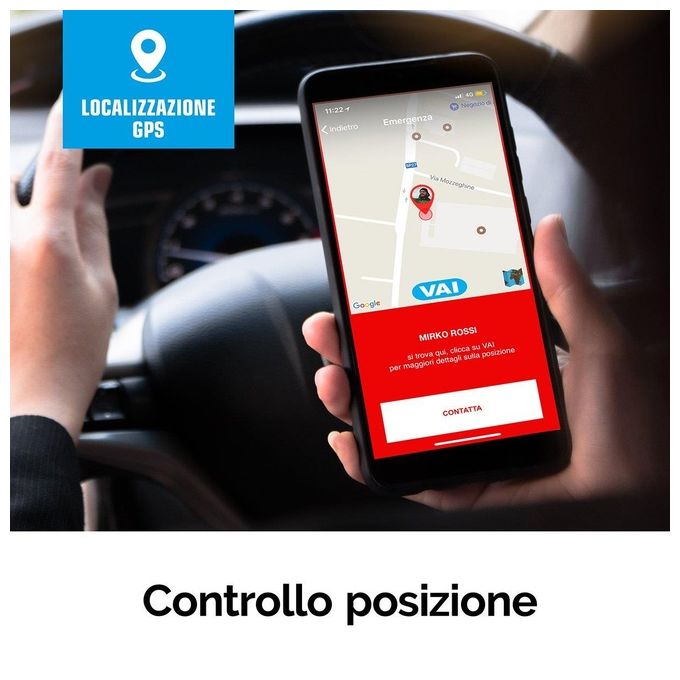 Beghelli 0589180 Salvavita Pocket Dispositivo Telesoccorso GSM GPS Pulsante SOS Sensore di Caduta Vivavoce colore Nero