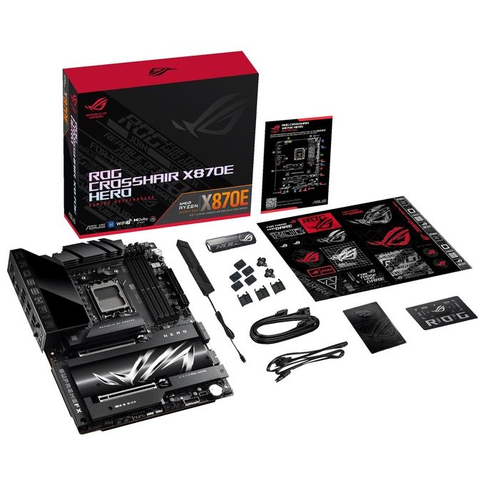 ASUS 90MB1IE0-M0EAY0 ROG CROSSHAIR X870E HERO Scheda Madre ATX Socket AM5 DDR5 192 GB PCIe 5.0 Wi-Fi 7 Bluetooth 5.4 colore Nero