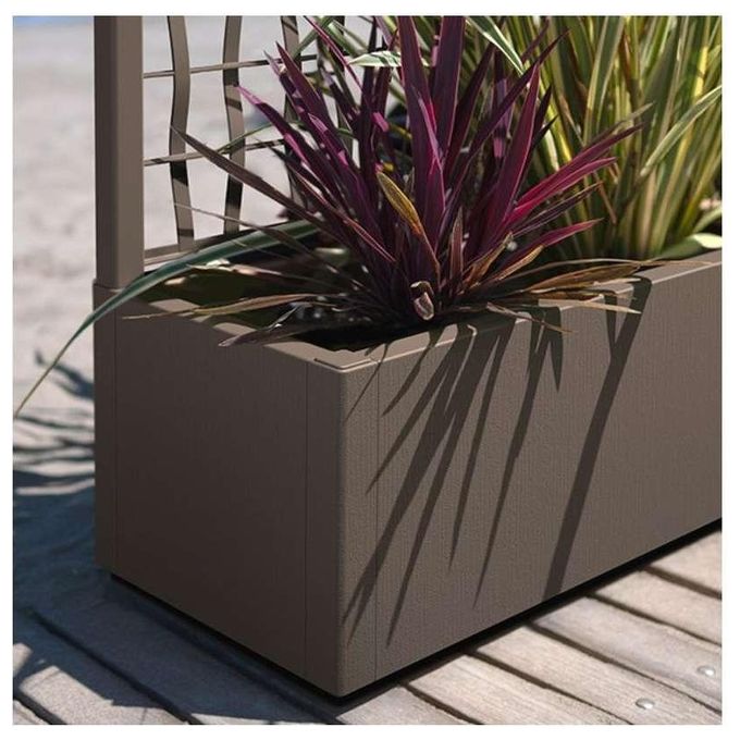 Stefanplast Fioriera Ethica Rettangolare 80 cm con Spalliera, Tortora