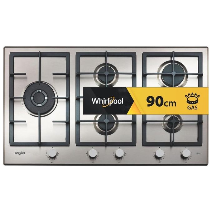 Whirlpool GMAL9522IXL Piano cottura a gas 86 cm 5 fuochi iXelium griglie in ghisa accensione automatica colore Acciaio Inox