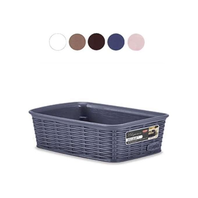 Stefanplast Cestino Scatola Organizer in plastica intrecciata Bianco 35x26x6