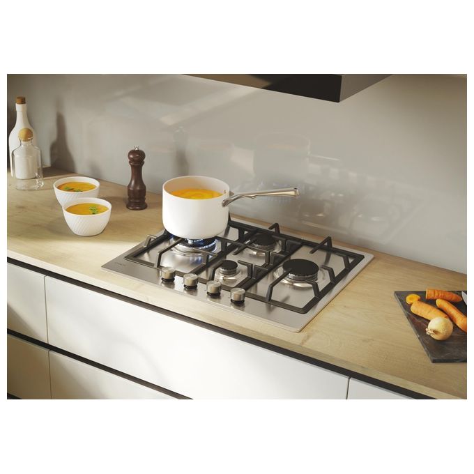 Candy 33803482 Moderna Piano cottura Gas 59.5 cm 4 Fornelli colore Acciaio inox