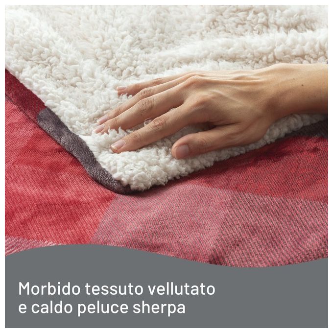 Imetec 16715D CaldoPlaid Adapto Velvet Tartan Plaid Riscaldabile 150W 6 Temperature 160x120 cm Lavabile colore Multicolore