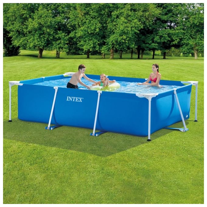 Intex Piscina Fuori Terra Rectangular Frame 300x200x75 cm Acciaio PVC Blu 3834 L Senza Pompa Filtro