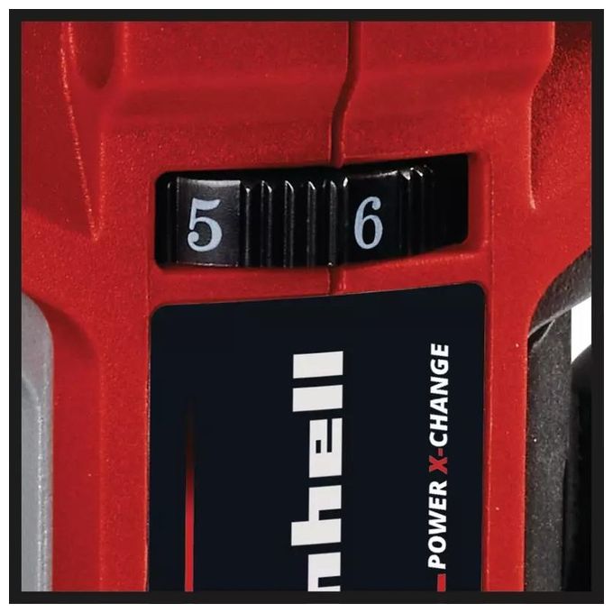 Einhell 4350411 TP-RO 18 Li BL Fresatrice verticale a batteria Motore brushless 18 V Regolazione elettronica giri Attacco aspirazione 35 mm Luce LED integrata colore Nero Rosso Argento