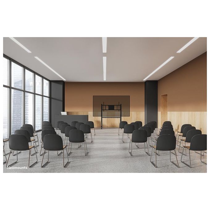 Neomounts FL50-575BL1 Carrello TV per schermi 65-115 pollici portatile con regolazione manuale altezza 10 cm e capacita' 125 Kg colore Nero