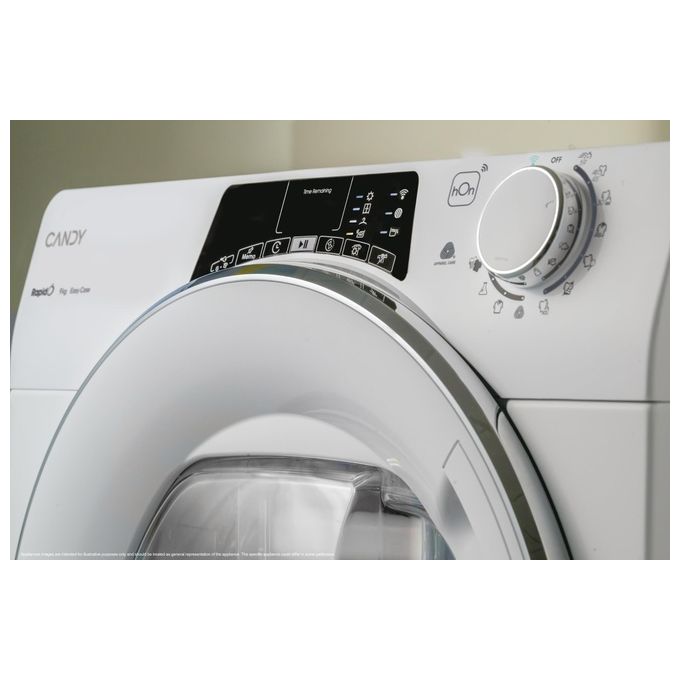 Candy ROE H9A2TCEX-S RapidÓ Asciugatrice Pompa di Calore 9 Kg Classe A++ Wi-Fi App hOn Woolmark (85x59,6x58,5 cm) colore Bianco