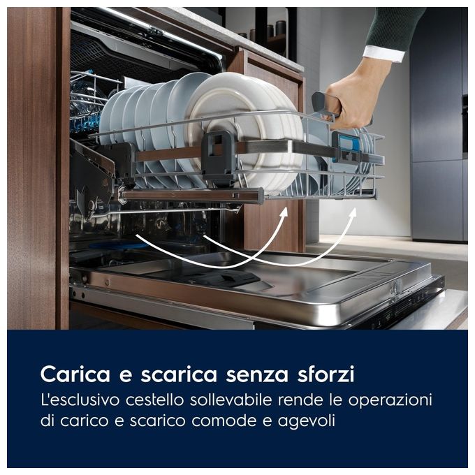 Electrolux KECB7310L Serie 900 Lavastoviglie da Incasso 14 coperti Classe D 44 dB AirDry ComfortLift Motore Inverter (82x60x55 cm) colore Nero