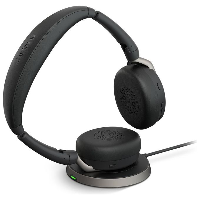 Jabra 26699-999-989 Evolve2 65 Flex Cuffie Stereo Bluetooth Certificato Microsoft Teams Doppia Connessione 30 m Ricarica Wireless inclusa colore Nero