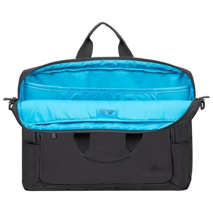 Rivacase 7531 Alpendorf Borsa Ventiquattrore per Notebook fino a 16'' in Poliestere Riciclato RPET con Tasca Imbottita e Tracolla Rimovibile colore Nero