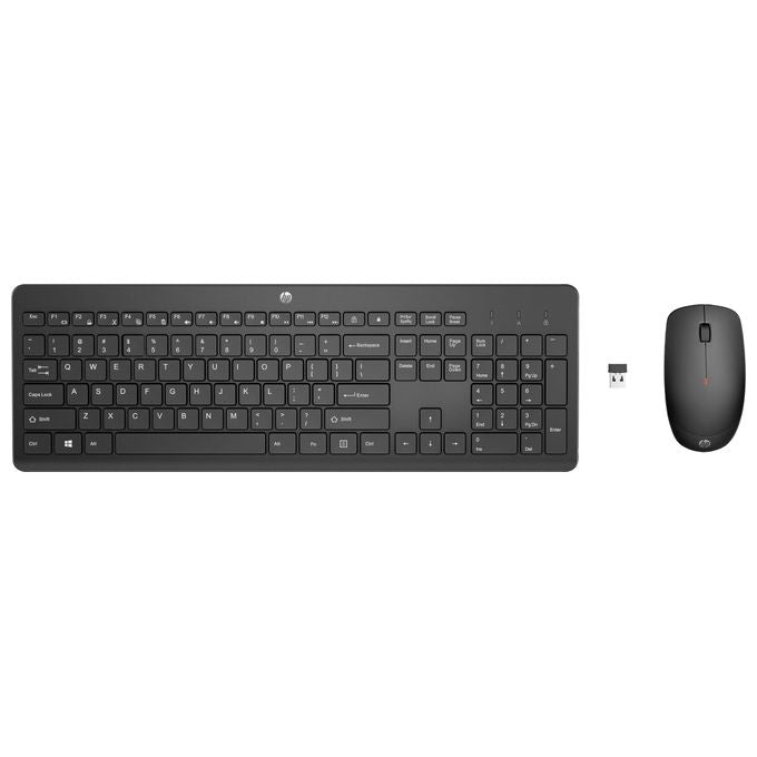 HP 18H24AA Combo Kit Tastiera e Mouse Wireless 2.4 GHz Full-size Membrana 1600 DPI autonomia 16 mesi colore Nero