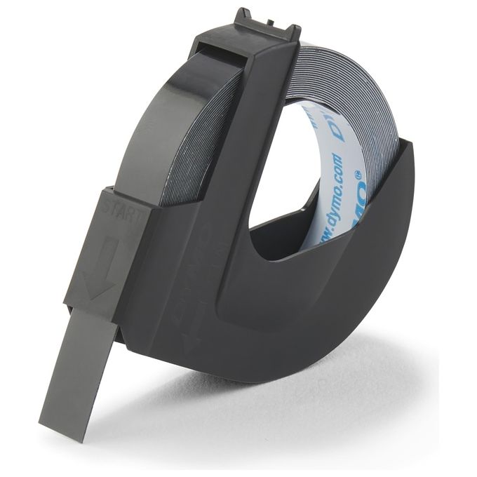 Dymo Confezione 10 Nastri Rilevo 3D Bianco su Nero