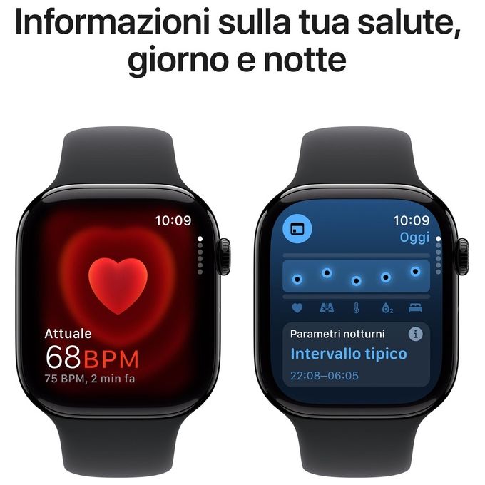 Apple MWWP3QL-A Watch Series 10 Smartwatch GPS 46mm Alluminio 64GB Wi-Fi NFC watchOS 11 colore Nero