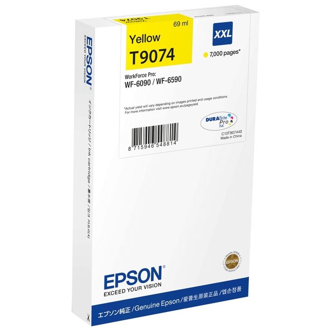 Epson C13T90744N T9074 Cartuccia d'inchiostro Originale Resa extra elevata 69 ml ~7000 pagine colore Giallo