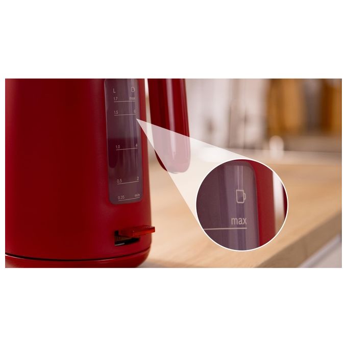 Bosch TWK2M164 MyMoment Bollitore Elettrico 1 7 L 2400 W Filtro Anticalcare Rimovibile Spegnimento Automatico Protezione Surriscaldamento colore Nero Grigio Rosso